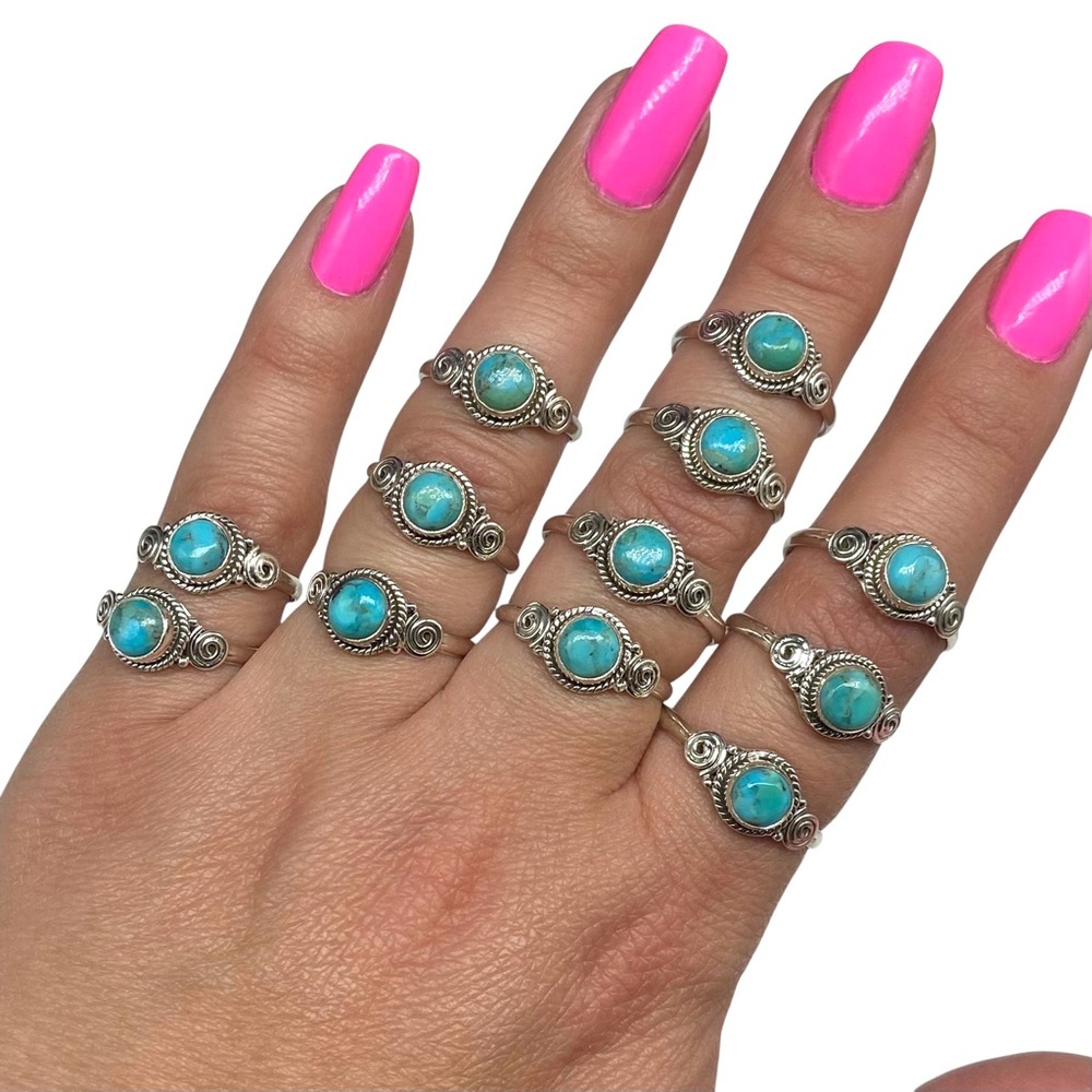 Kingman Turquoise Ring Solid Sterling Silver 925 … - image 2